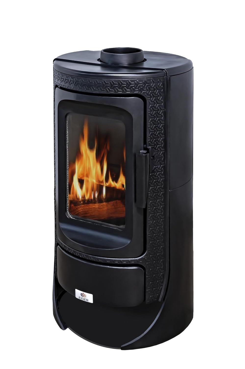 EIDER BIOMASA Royce 24.28 KW Compact Cast Iron Wood Stove 95 x 55 x 63 cm Heating Up to 305 m³ Class A