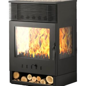 EIDER BIOMASA - Tokyo Fan Vision Oven - Ventilated Wood Stove with Oven 14.99 KW - Compact 97 x 52 x 61 cm - Up to 290 m³ - Energy Efficiency Class A - Triple Fire Vision, Glass
