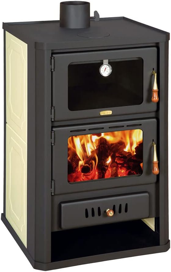 Stove Combustion Wood 5+15 kW Cooker Rear Boiler Fireplace Fireplace